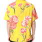 Yellow Floral Men Button Down Casual Shirt