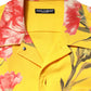 Yellow Floral Men Button Down Casual Shirt