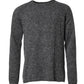 Gray Wool Knitted Round Neck Pullover Sweater