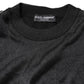 Black Logo Knitted Crewneck Pullover Sweater