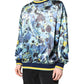 Multicolor Marble Print Men Pullover Sweater