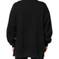 Black Cotton Logo Print Men Pullover Sweater