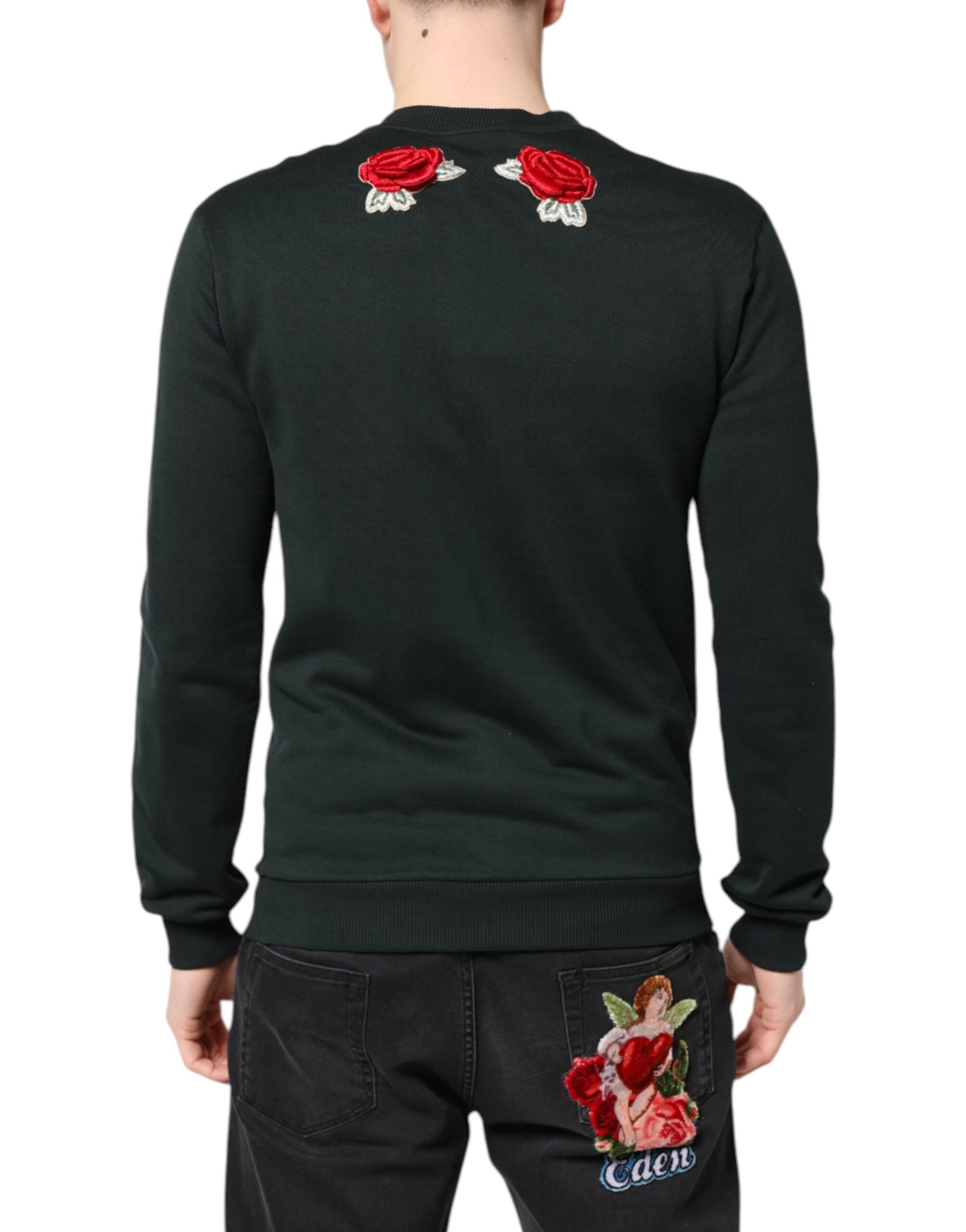 Black Sequined Embellished Pullover Sweater