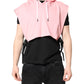 Pink Cotton Hooded Men Sportswear Vest Sweater