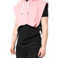 Pink Cotton Hooded Men Sportswear Vest Sweater