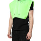 Green Polyester Hooded Sportswear Vest Sweater