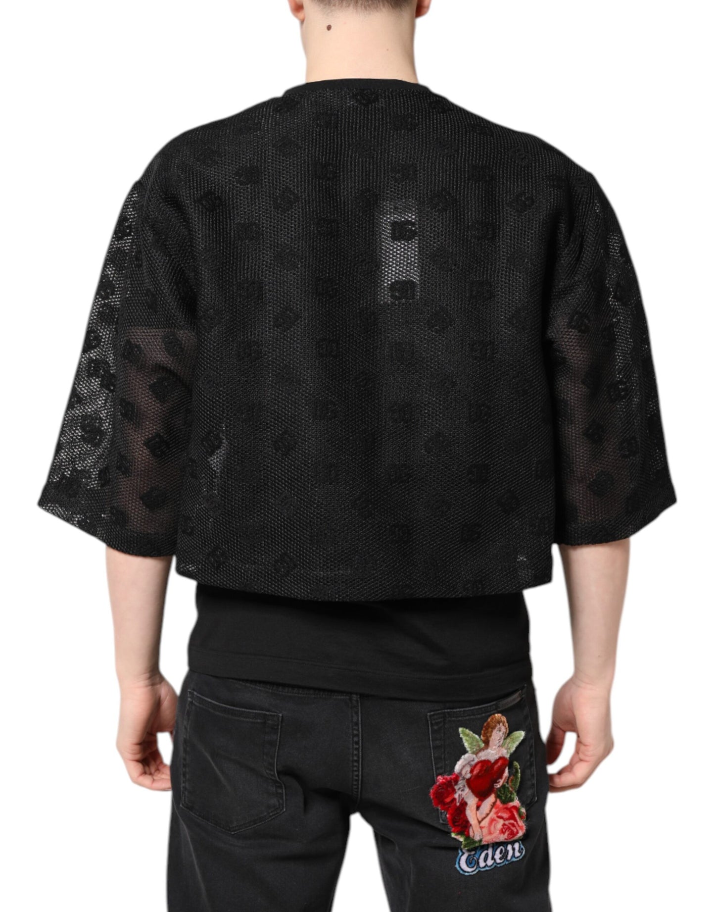 Black See Through Logo Short Sleeves T-shirt