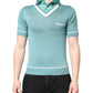 Green Printed Collared Short Sleeve T-shirt