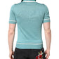 Green Printed Collared Short Sleeve T-shirt