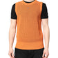 Orange Cashmere Round Neck Sleeveless T-shirt