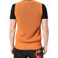 Orange Cashmere Round Neck Sleeveless T-shirt