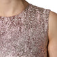 Pink Jacquard Sleeveless Sheath Mini Dress