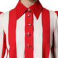 White Red Stripes Long Sleeves Mini Dress