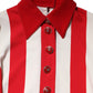 White Red Stripes Long Sleeves Mini Dress