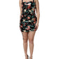 Black Floral Sequin Sleeveless Sheath Dress