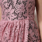 Pink Floral Lace Sleeveless Sheath Dress