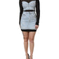 Black Blue Long Sleeves Denim Mini Dress