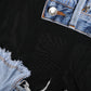 Black Blue Sleeveless Denim Mini Dress