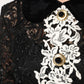 Black Floral Lace Embellished Mini Dress