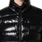 Black Logo Plaque Full Zip Puffer Jacket
