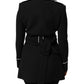 Black Wool Double Breasted Blazer Jacket