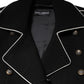 Black Wool Double Breasted Blazer Jacket