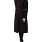Black Wool Single Breasted Trench Coat Jacket