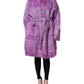 Purple Button Embellished Trench Coat Jacket