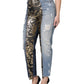 Multicolor Patchwork High Waist Denim Jeans