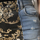 Multicolor Patchwork High Waist Denim Jeans