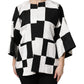 White Black Patchwork Jacquard Blazer Jacket