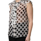 White Black Polka Dot Cotton Sleeveless Top