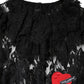 Black Cotton Floral Lace Women Blouse Top