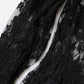Black Cotton Floral Lace Women Blouse Top
