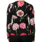 Black Floral Long Sleeve Women Blouse Top