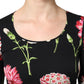 Black Floral Long Sleeve Women Blouse Top