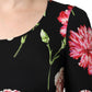 Black Floral Long Sleeve Women Blouse Top