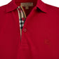 Red Cotton Collared Polo Shirt