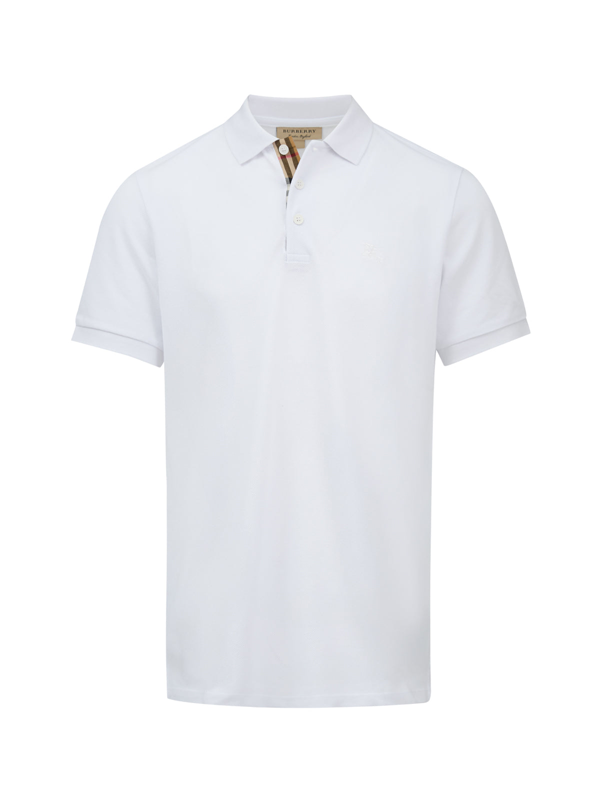 White Cotton Collared Polo Shirt