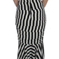 Chic Black & White Striped Silk Dress