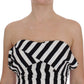 Chic Black & White Striped Silk Dress