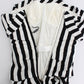 Chic Black & White Striped Silk Dress