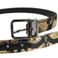 Multicolor Jacquard Leather Metal Buckle Belt