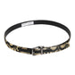 Multicolor Jacquard Leather Metal Buckle Belt