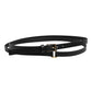 Black Classic Gold Metal Logo Buckle Belt