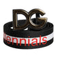 Black Cotton Logo Print DG Buckle Belt
