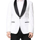 White Nylon Single Breasted Coat Blazer