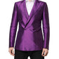 Purple Double Breasted Men Suit Coat Blazer