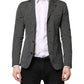 Black White Patterned Men Suit Coat Blazer