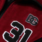 Red Black Cotton Logo FullZip Bomber Jacket